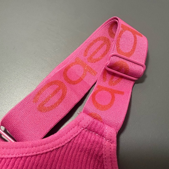 BEBE Pink Logo Seamless Ribbed Sport Bra - Picture 7 of 8